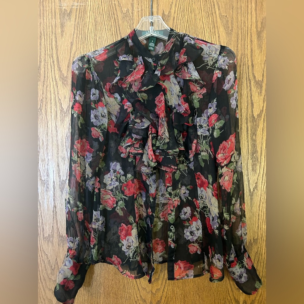 Lauren Ralph Lauren floral sheer blouse